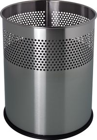 Produktbild: Papierkorb 15l aus Edelstahl silber