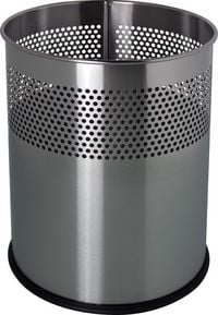 Produktbild: Papierkorb 15l aus Edelstahl silber