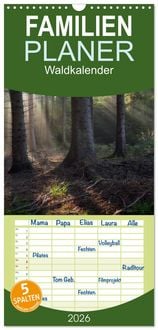 Produktbild: Familienplaner 2026 - Waldkalender mit 5 Spalten (Wandkalender, 21 x 45 cm) CALVENDO