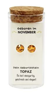 Produktbild: "November" Geburtsstein Ohrstecker im Gl&auml;schen
