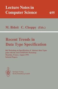 Produktbild: Recent Trends in Data Type Specification