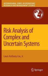 Produktbild: Risk Analysis of Complex and Uncertain Systems