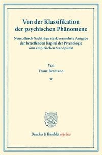 Produktbild: Von der Klassifikation der psychischen Ph&auml;nomene.