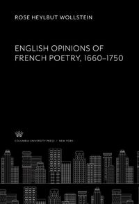 Produktbild: English Opinions of French Poetry 1660-1750