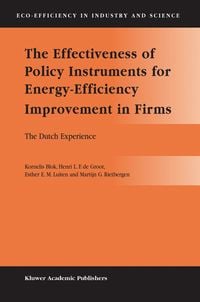 Produktbild: The Effectiveness of Policy Instruments for Energy-Efficiency Improvement in Firms