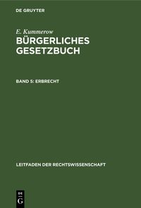 Produktbild: E. Kummerow: B&uuml;rgerliches Gesetzbuch / Erbrecht