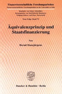 Bild vom Artikel Äquivalenzprinzip und Staatsfinanzierung. vom Autor Bernd Hansjürgens