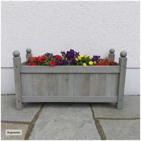 Produktbild: HTI-Living Holz-Pflanzkasten in Grau Blumenk&uuml;bel f&uuml;r Garten, Terrasse und Balkon