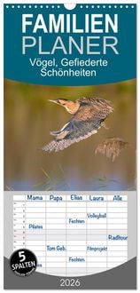 Produktbild: Familienplaner 2026 - V&ouml;gel, Gefiederte Sch&ouml;nheiten mit 5 Spalten (Wandkalender, 21 x 45 cm) CALVENDO
