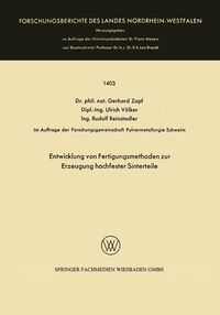 Produktbild: Entwicklung von Fertigungsmethoden zur Erzeugung hochfester Sinterteile