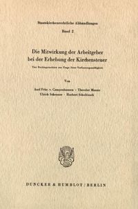 Produktbild: Die Mitwirkung der Arbeitgeber bei der Erhebung der Kirchensteuer.