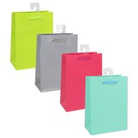 Produktbild: Idena Geschenktasche uni blau gelb rot grün 25x35x8cm 4fach sortiert