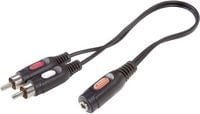 Produktbild: SpeaKa Professional SP-7870256 Cinch / Klinke Audio Anschlusskabel [2x Cinch-Stecker - 1x Klinkenbuchse 3.5 mm] 1.50 m Schwarz