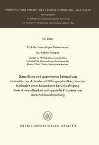 Produktbild: Darstellung und quantitative Behandlung stochastischer Abl&auml;ufe mit Hilfe graphentheoretischer Methoden unter besonderer Ber&uuml;cksichtigung ihrer Anwendb