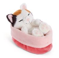 Produktbild: NICI - Kuscheltier Gl&uuml;ckskatze 12cm schlafend im K&ouml;rbchen hellrosa