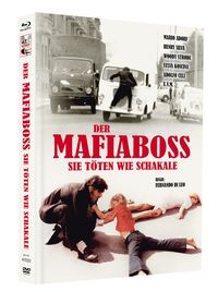 Produktbild: Der Mafiaboss - Sie t&ouml;ten wie Schakale - Mediabook - Cover A - Inkl. Poster A4, gefaltet, 7 Postkarten, 1 Untersetzer - Limited Edition auf 333 St&uuml;ck (Blu-ray+DVD)