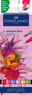 Produktbild: Faber-Castell Tuschestift Dual Marker Goldfaber Aqua, Blumen, 6er Set