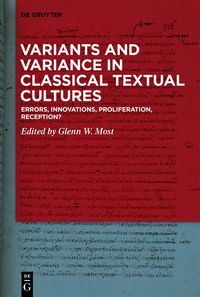 Produktbild: Variants and Variance in Classical Textual Cultures