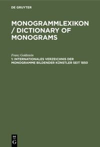 Produktbild: Internationales Verzeichnis der Monogramme bildender K&uuml;nstler seit 1850