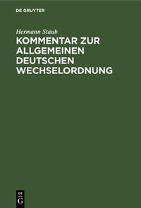 Produktbild: Kommentar zur Allgemeinen Deutschen Wechselordnung