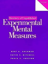 Produktbild: Directory of Unpublished Experimental Mental Measures Vol 7