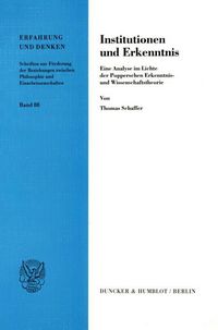 Produktbild: Institutionen und Erkenntnis.