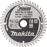 Produktbild: Makita B-33825 Kreiss&auml;geblatt 136 x 20 x 1mm Z&auml;hneanzahl: 48 1St.