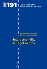 Produktbild: Interpersonality in Legal Genres
