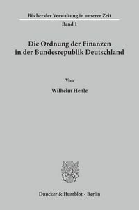Produktbild: Die Ordnung der Finanzen in der Bundesrepublik Deutschland.