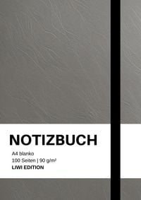 Produktbild: Notizbuch A4 blanko grau - 100 Seiten Soft Cover