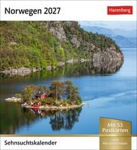 Produktbild: Norwegen Sehnsuchtskalender 2027 - Wochenkalender mit 53 Postkarten