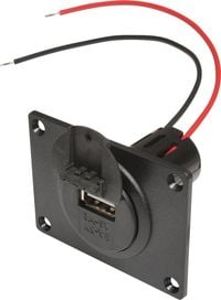 Produktbild: ProCar Power USB Einbausteckdose mit Montageplatte und Deckel Belastbarkeit Strom max.=3A Passend f&uuml;r (Details) USB-A Steckdose