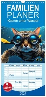 Produktbild: Familienplaner 2027 - Katzen unter Wasser mit 5 Spalten (Wandkalender, 21 x 45 cm) CALVENDO