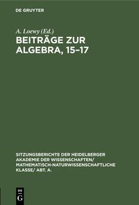 Produktbild: Beitr&auml;ge zur Algebra, 15-17