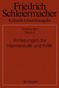 Produktbild: Vorlesungen zur Hermeneutik und Kritik