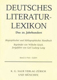 Produktbild: Deutsches Literatur-Lexikon. Das 20. Jahrhundert / Fries - Gellert