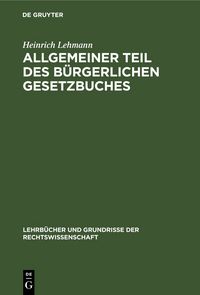 Produktbild: Allgemeiner Teil des B&uuml;rgerlichen Gesetzbuches