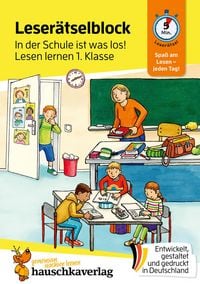 Produktbild: Lese-R&auml;tselblock - In der Schule ist was los! Lesen lernen 1. Klasse