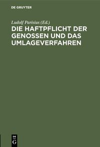 Produktbild: Die Haftpflicht der Genossen und das Umlageverfahren