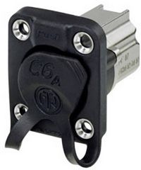 Produktbild: Neutrik Durchgangs-Einbaubuchse NE8FDX-Y6-W Buchse, Einbau Polzahl Sensoren 8P8C Schwarz 1 St.