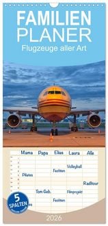 Produktbild: Familienplaner 2026 - Flugzeuge aller Art mit 5 Spalten (Wandkalender, 21 x 45 cm) CALVENDO