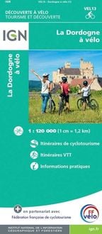 Produktbild: La Dordogne - &agrave; v&eacute;lo - D&eacute;couverte &agrave; V&eacute;lo Touristische Karte 1:100 000 (wasserfest)