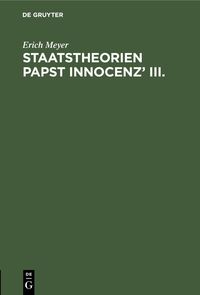 Produktbild: Staatstheorien Papst Innocenz' III.