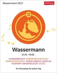 Produktbild: Wassermann Sternzeichenkalender 2027 - Tagesabrei&szlig;kalender - Ihr Horoskop f&uuml;r jeden Tag
