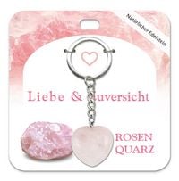 Produktbild: Rosenquarz Herz Schl&uuml;sselanh&auml;nger