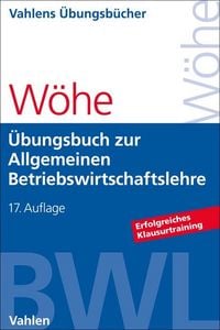 Produktbild: &Uuml;bungsbuch zur Einf&uuml;hrung in die Allgemeine Betriebswirtschaftslehre