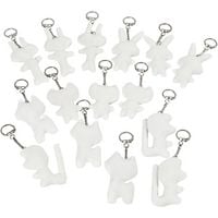 Produktbild: Creativ Company Schl&uuml;sselanh&auml;nger aus Stoff, Gr&ouml;&szlig;e 6-10 cm, Wei&szlig;, 15 Stk