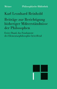 Produktbild: Beitr&auml;ge zur Berichtigung bisheriger Mi&szlig;verst&auml;ndnisse der Philosophen (I)