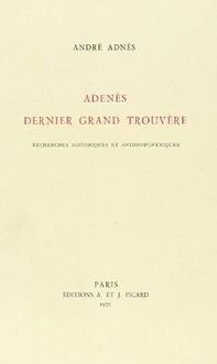 Produktbild: Adenes dernier gd trouvere