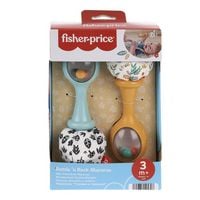 Produktbild: Fisher-Price Babys Rumba-Rasseln Spielzeug, 2er-Set für Babys ab 3 Monaten, kontrastreiches Design